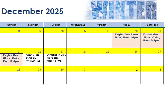 Upcoming Events Calendar